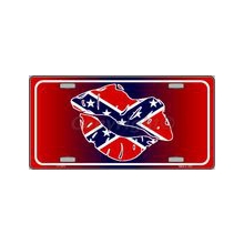 Rebel Flag Kiss - License Plate