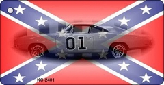 Rebel Flag With Dukes Car 